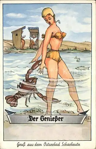 Scharbeutz Ostseebad Der Geniesser Karikatur Kat. Scharbeutz