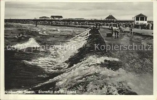 Buesum Nordseebad Sturmflut Suedstrand Kat. Buesum