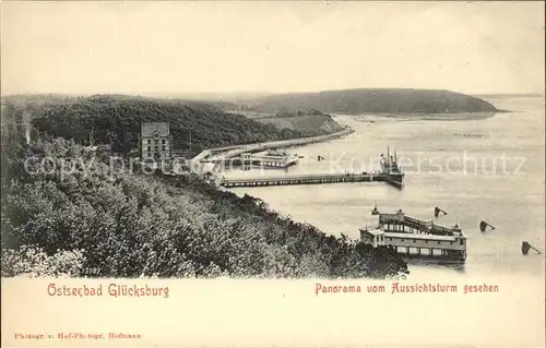 Gluecksburg Ostseebad Panorama vom Aussichtsturm Kat. Gluecksburg (Ostsee)