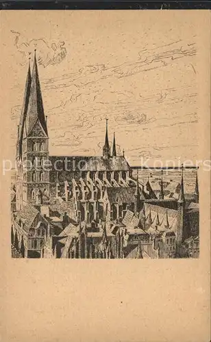 Luebeck Marienkirche Blick vom Petrikirchturm W. Schodde Kat. Luebeck