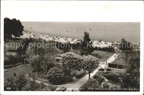 Groemitz Ostseebad Blick vom Kurhotel zur schoenen Aussicht Strand Ostseeheilbad /  /