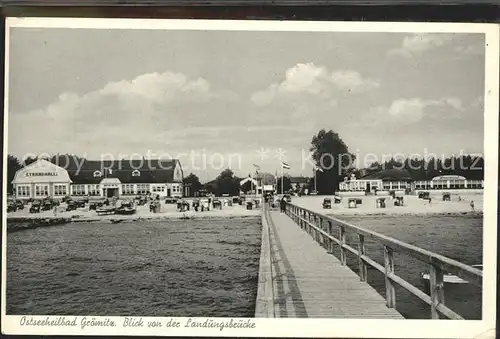 Groemitz Ostseebad Blick von der Landungsbruecke Strand Ostseeheilbad /  /