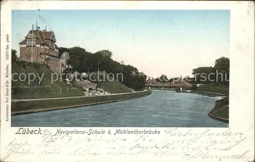 Luebeck Navigationsschule Muehlentorbruecke Kat. Luebeck