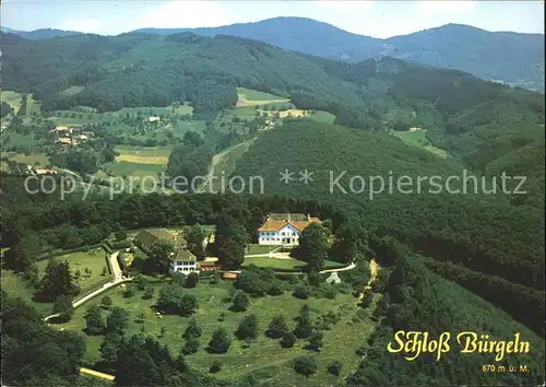 Schloss Buergeln Fliegeraufnahme Kat. Schliengen 