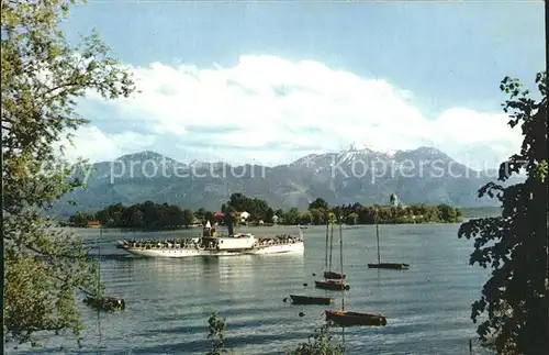 Fraueninsel Chiemsee Hochgern Hochfelln Dampfer Kat. Chiemsee