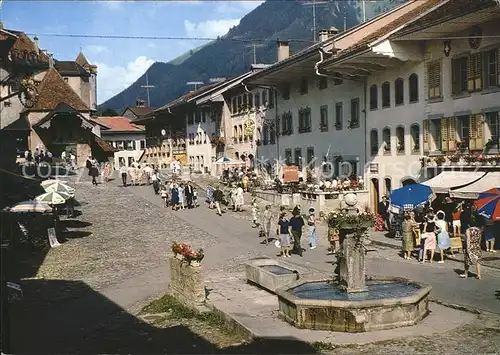 Gruyeres FR Brunnen Kat. Gruyeres