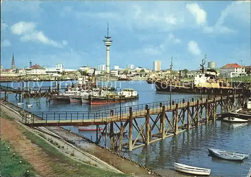 Bremerhaven Geestemuendung und Bedarturm Kat. Bremerhaven