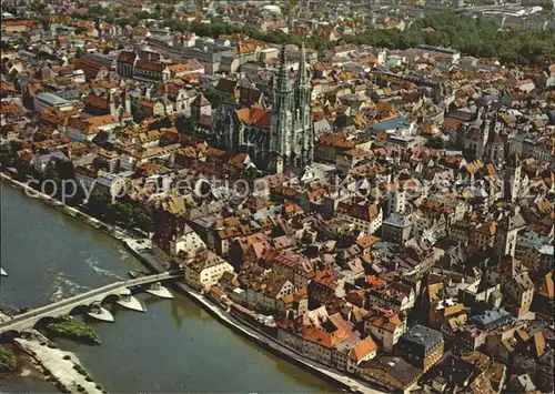 Regensburg Fliegeraufnahme Dom Kat. Regensburg