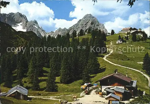 Garmisch Partenkirchen Am Kreuzeck Kreuzalm Kreuzeckhaus Zugspitze Waxensteine Kat. Garmisch Partenkirchen