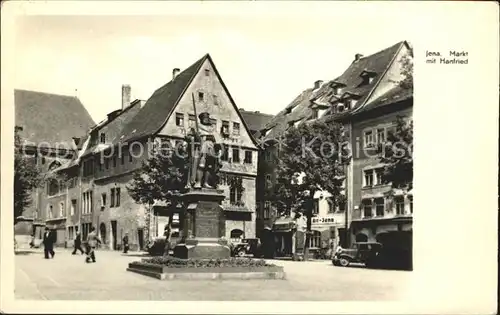 Jena Markt mit Hanfried Denkmal Kat. Jena