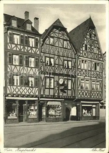 Trier Hauptmarkt Fachwerk Kat. Trier