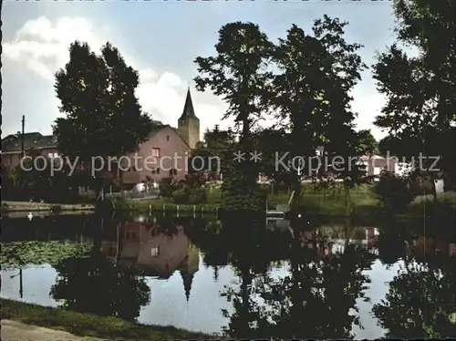 Niederkruechten Dorfweiher mit Kirche Kat. Niederkruechten