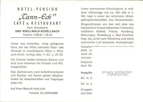 Knuellwald Hotel Pension Tann Eck Kat. Knuellwald