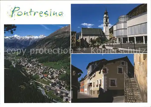 Pontresina Dorfpartie Kongresszentrum Rondo Kirche Alpenpanorama Kat. Pontresina