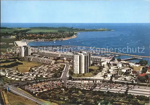 Schilksee mit Ostseebad Strande Fliegeraufnahme Kat. Kiel