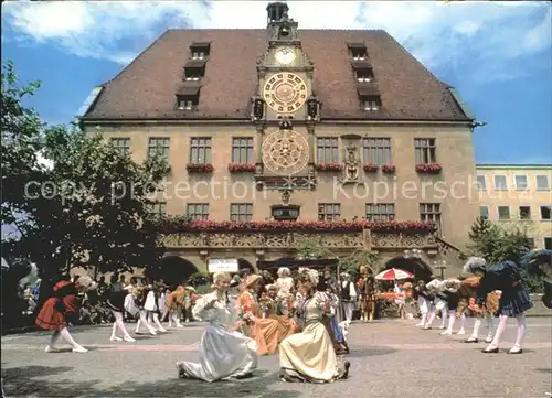 Heilbronn Neckar Kaetchen  und Weinstadt Hochzeitszug Rathaus mit Kunstuhr Kat. Heilbronn