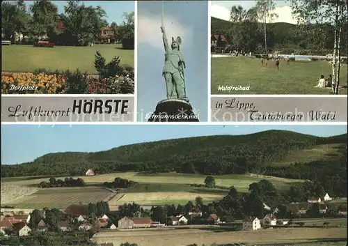 Hoerste Lippe Hermannsdenkmal Waldfreibad Dorfplatz Kat. Lage