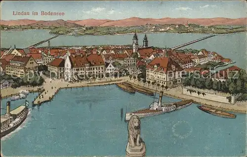 Lindau Bodensee Zeichnung Kat. Lindau (Bodensee)