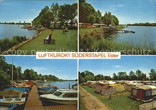 Suederstapel Eider Seepanorama Bootsanlegesteg Campingplatz Kat. Suederstapel