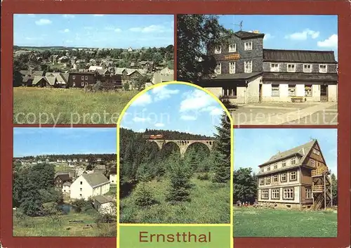 Ernstthal Teilansichten Rennsteigschloesschen Viadukt im Finsteren Grund Kindersanatorium Kat. Lauscha Rennsteig