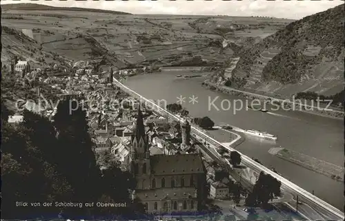 Oberwesel Rhein Blick Schoenburg  / Oberwesel /Rhein-Hunsrueck-Kreis LKR