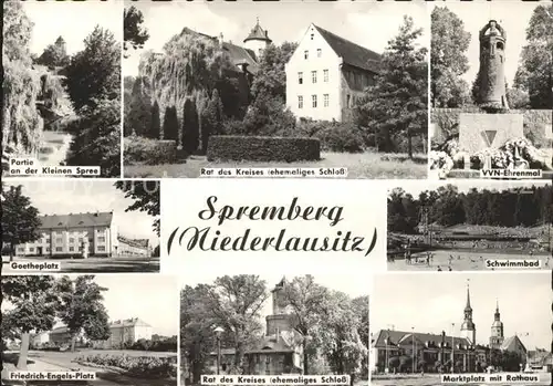 Spremberg Niederlausitz VVN Ehrenmal Schwimmbad Kleine Spree Goetheplatz  Kat. Spremberg