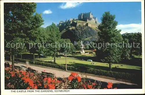 Edinburgh The Castle from the Gardens Kat. Edinburgh