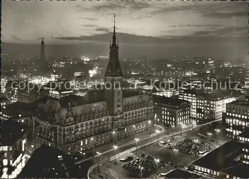 Hamburg Rathaus bei Nacht Kat. Hamburg