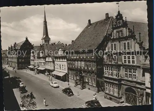 Hameln Osterstrasse mit Hochzeitshaus Turm der Marktkirche St Nikolai Stiftsherrenhaus Museum Kat. Hameln