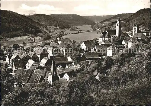 Horb Neckar Ortsansicht mit Kirche Kat. Horb am Neckar