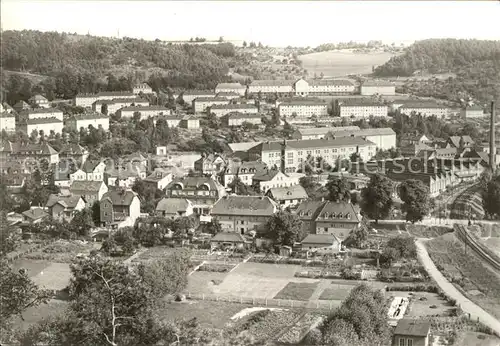 Berga Elster Blick von der Bastei Bergarbeitersiedlung Kat. Berga Elster