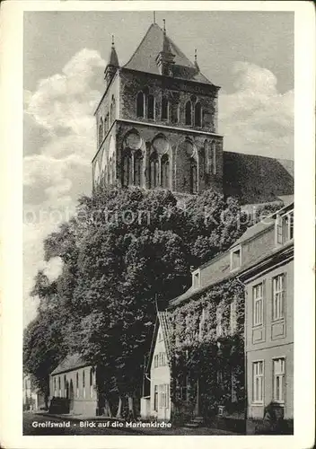 Greifswald Mecklenburg Vorpommern Blick Marienkirche Kat. Greifswald