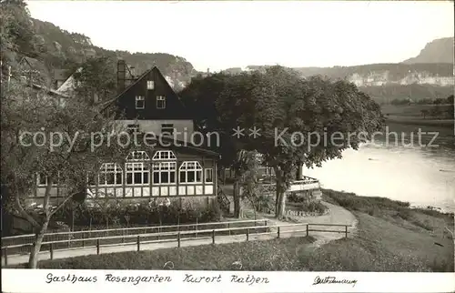 Rathen Saechsische Schweiz Gasthaus Rosengarten  Kat. Rathen Sachsen