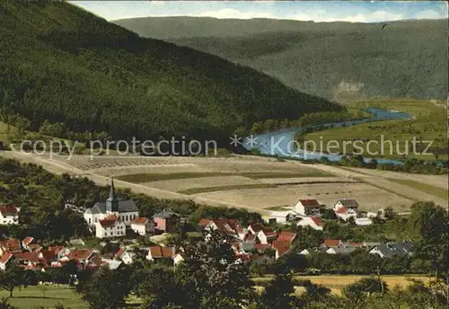 Freudenberg Baden Ortsansicht mit Kirche Cafe Pension Zum Wildbachtal Boxtal Kat. Freudenberg Main