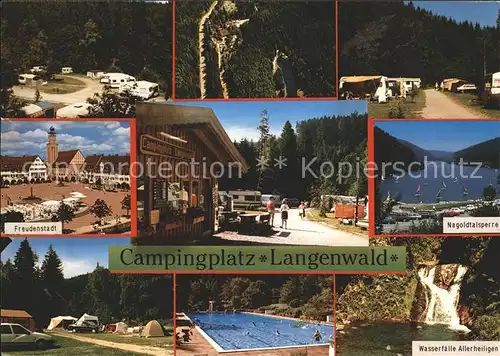 Freudenstadt Campingplatz Langenwald Schwimmbad Nagoldtalsperre Wasserfaelle Allerheiligen Schwarzwald Kat. Freudenstadt