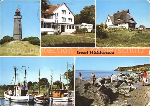 Insel Hiddensee Leuchtturm Ferienhaus Kueste Hafen Fischkutter Kat. Insel Hiddensee