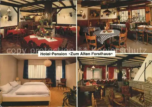 Reinhardswald Hotel Pension Zum Alten Forsthaus Gaststube Kamin Zimmer Kat. Hofgeismar