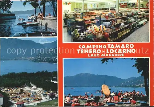 Tenero Camping Tamaro Strandpartie Supermarkt Fliegeraufnahme Kat. Tenero