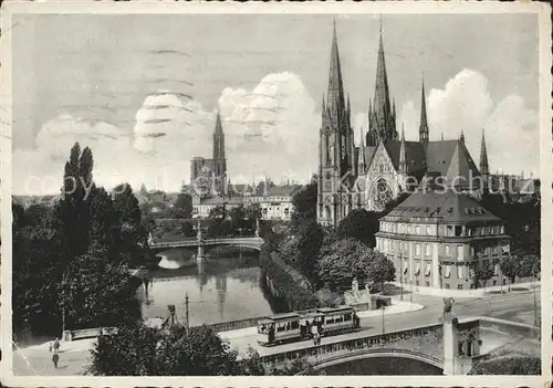 Strassburg Elsass St Pauluskirche und Muenster Kat. Strasbourg