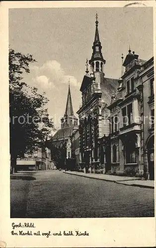 Goch Am Markt Evangelische und Katholische Kirche  Kat. Goch