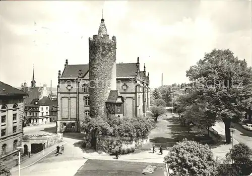 Poessneck Weisser Turm mit Schule Kat. Poessneck