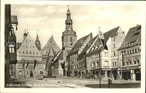 Eisleben Markt Rathaus Sankt Andreas Kirche Kat. Eisleben