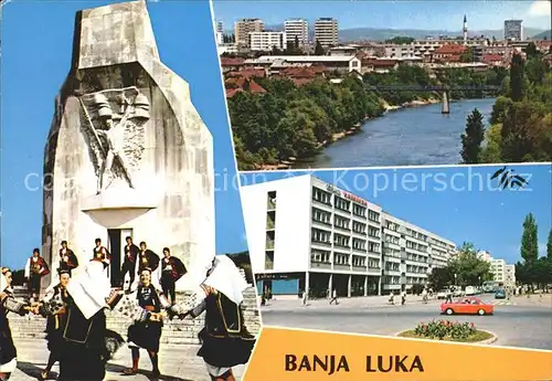 Banja Luka Banjaluka Monument Stadtblick Strassenpartie Kat. Banja Luka