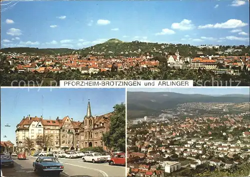 Broetzingen und Arlinger Gesamtansicht Marktplatz Kat. Pforzheim