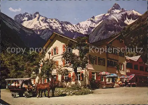 Oberstdorf Berggasthof Spielmannsau Pferdewagen Alpen Kat. Oberstdorf