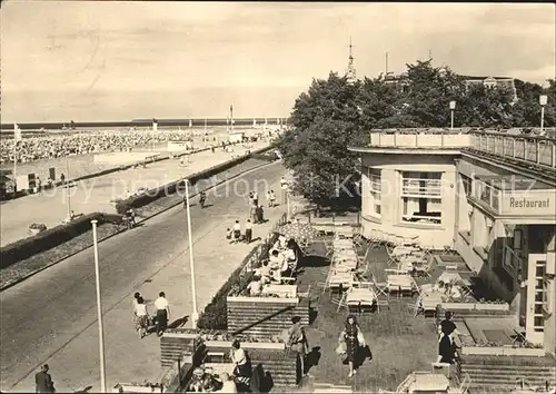 Warnemuende Ostseebad HOG Strandhaus zum Strand Terrasse Strandpartie Kat. Rostock