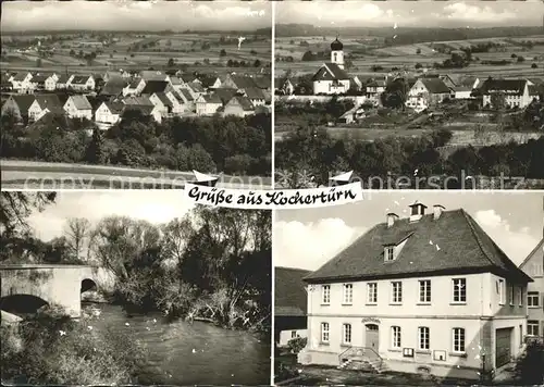 Kochertuern Panorama Kirche Bruecke Rathaus Kat. Neuenstadt am Kocher