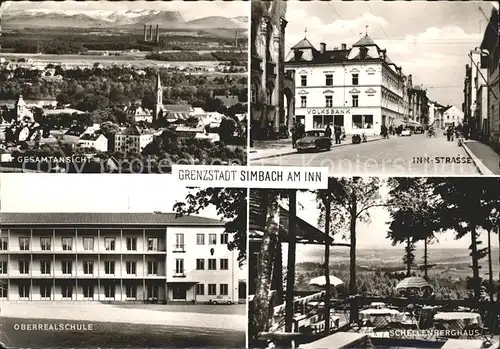 Simbach Inn Gesamtansicht Inn Str Oberrealschule Schellenberghaus Kat. Simbach a.Inn