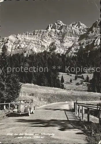 Hundwil Strasse zur Schwaegalp mit Saentis Appenzeller Alpen Kat. Hundwil