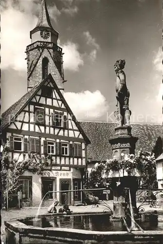 Dornstetten Wuerttemberg Marktbrunnen mit Kirche Kat. Dornstetten